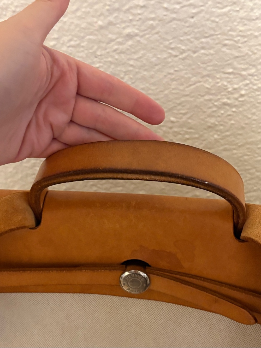 Authentic Hermès Toile Canvas Herbag - Vintage - Picture 8 of 16